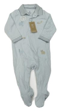 Nové - Světlemodrý overal se zvířaty Mothercare