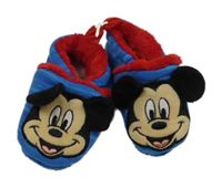 Modré melírované zateplené capáčky s Mickeym vel. 18/19