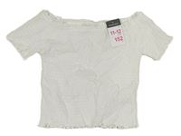 Bílý žabičkovaný crop top Primark