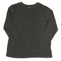 Tmavošedé melírované triko s kapsou H&M