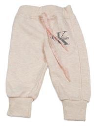 Světlerůžové melírované tepláky s logem - Calvin Klein