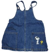 Tmavomodré riflové laclové šaty se Snoopym Zara