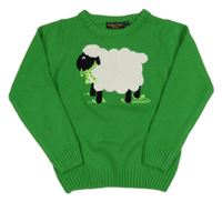 Zelený svetr s ovečkou 