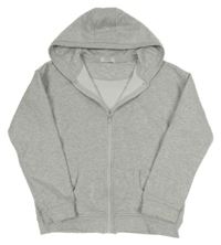 Šedá melírovaná propínací mikina s kapucí PRIMARK