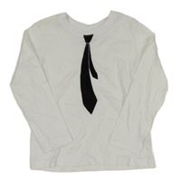 Bílé triko s potiskem kravaty Alive