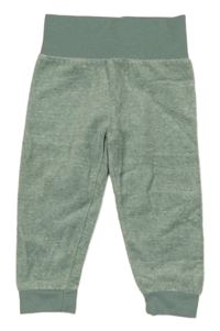 Zelené melírované sametové tepláky 