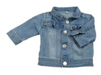 Světlemodrá lehká riflová bunda s volánkem 