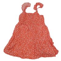 Červeno-bílé květované lehké šaty Primark