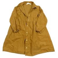 Okrové propínací manšestrové šaty s límečkem H&M