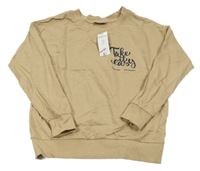 Nové - hnědá mikina s nápisem Pep&Co