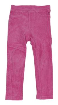 Růžové žebrované sametové tregíny Jojo Maman Bébé