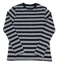 Bílo-tmavomodré pruhované triko M&S