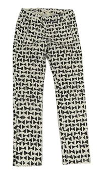 Bílo-černé vzorované džegíny se zipy H&M