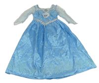 Kostým - Světlemodré saténové šaty s flitry - Elsa Disney