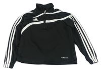 Černo-bílá sportovní mikina s pruhy Adidas