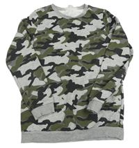 Šedo-khaki-černá army mikina Tu