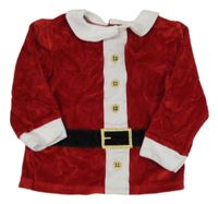 Červeno-bílé sametové triko - Santa F&F