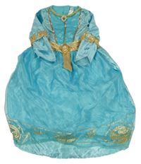 Kostým - Světlemodro-zlaté tylovo-sametové šaty - Merida George