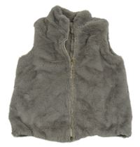 Šedá kožešinová zateplená vesta Dunnes Stores