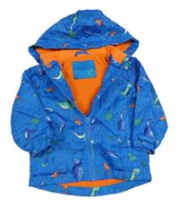 Modrá šusťáková lehce zateplená bunda s diny a kapucí St. Bernard