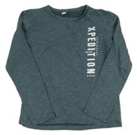 Šedo-zelené melírované thermo triko s nápisem Yigga