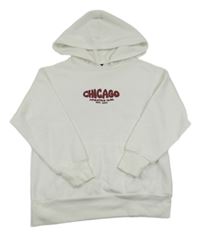 Bílá mikina s nápisem a kapucí New Look