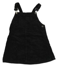 Černé manšestrové laclové šaty Nutmeg