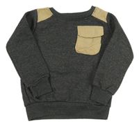 Tmavošedo-béžová mikina s kapsou Kiki&Koko