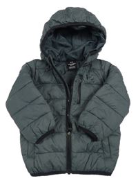 Antracitová šusťáková zateplená bunda s logem a kapucí Under Armour