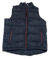 Tmavomodrá šusťáková zateplená vesta Matalan