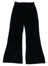 Černé sametové třpytivé flare legíny F&F