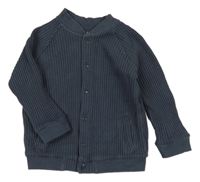 Šedomodrá žebrovaná propínací mikina F&F