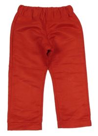 Červené semišové crop kalhoty 