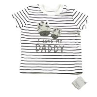 Nové - Bílo-černé pruhované tričko se zebrami Nutmeg