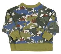 Zeleno-bílo-khaki-modrá mikina s diny John Lewis