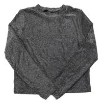 Stříbrné třpytivé crop triko Primark