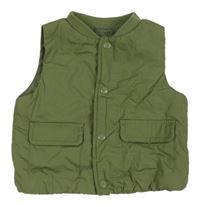 Khaki šusťáková zateplená vesta Matalan