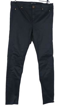 Dámské černé potažené skinny kalhoty River Island 