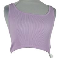 Dámský lila žebrovaný crop top Primark 