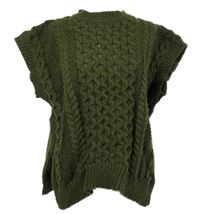 Dámská khaki vzorovaná svetrová vesta Shein 