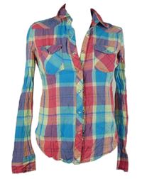 Dámská modro-růžová kostkovaná halenka Blind Date 