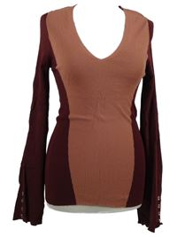 Dámský růžovo-vínový lehký svetr Next 