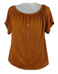 Dámská skořicová halenka s lodičkovým výstřihem Jean Pascale 