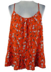 Dámský červený kytičkovaný volný top F&F