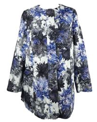 Dámský modro-černo-bílý květovaný kabát George 