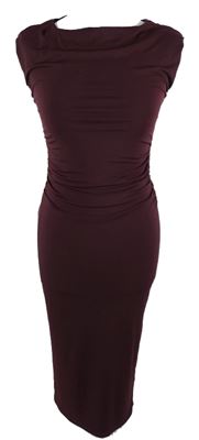 Dámské vínové řasené midi šaty H&M