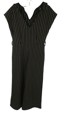 Dámský černo-béžový proužkovaný kalhotový culottes overal New Look 