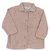 Světlerůžová manšestrová košilová bunda Zara
