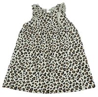Smetanové bavlněné šaty s leopardím vzorem H&M