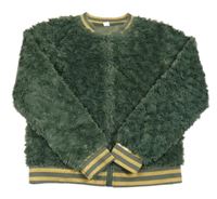 Khaki chlupatá bunda s pruhy Zeeman